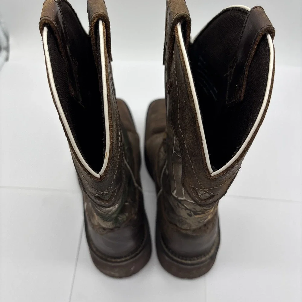 Justin Gypsy Brown  Camo Leather Women's Cowgirl Boots Size 6.5 B
